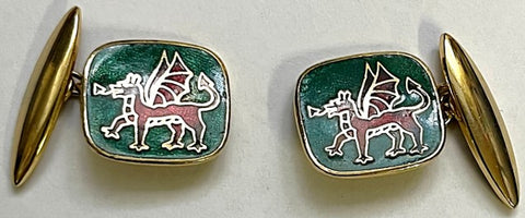 Cuff Links - Welsh Dragon, Vintage