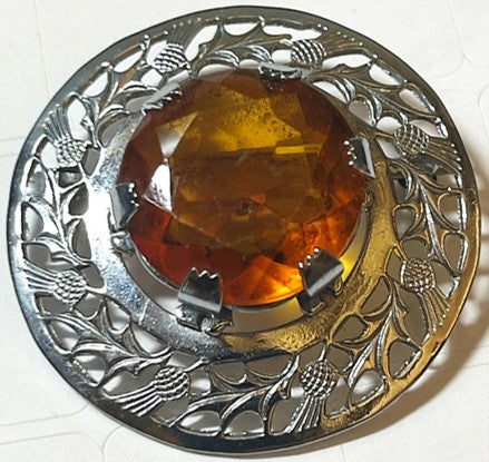 Brooch - Thistles with a Faux Topaz
