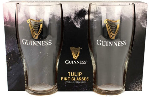 Guinness 2-Pack Embossed Tulip Pint Glasses