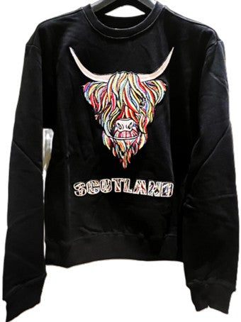 Highland Cow Crew Neck Sweater