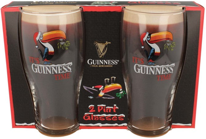 Guinness Toucan Christmas 2-Pack Pint Glasses
