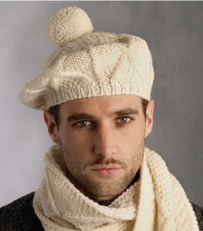 Aran Knit Tam O' Shanter