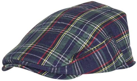 Flat Cap - Green TArtan Padded