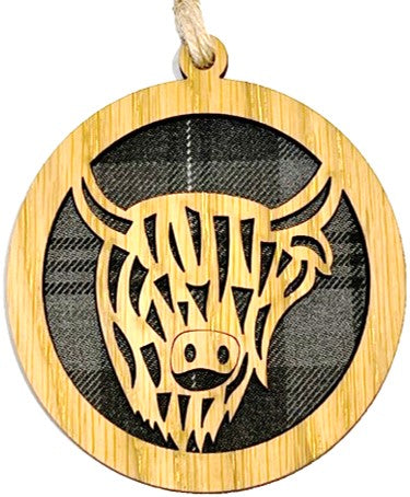 Christmas Ornament - Highland Cow - Various Tartans
