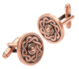 Cuff Links - Celtic Shield Copper Finish