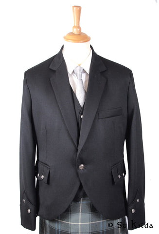Kilkenny Tweed Jacket & 5-Button Vest - Blues, Charcoals & Black