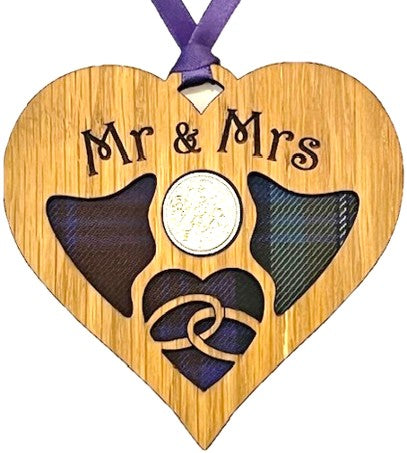 Lucky Sixpence - Wedding Heart - Various Tartans