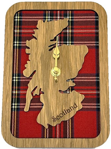 Wall Clock - Scotland Map - Various Tartans