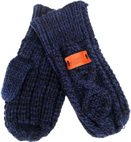 Mittens - Ladies Aran Cable - Navy