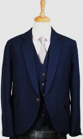 Crail Tweed Jacket & 5-Button Vest - Blues, Charcoals & Black