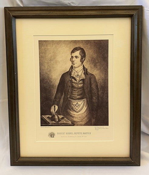 Antique Print of Robert Burns, Depute Master