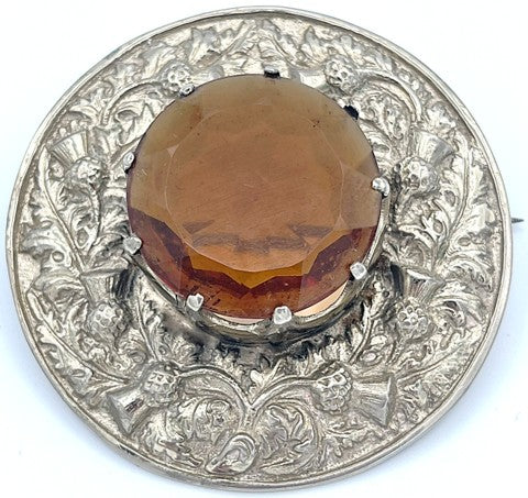 Man's Plaid Brooch - Topaz