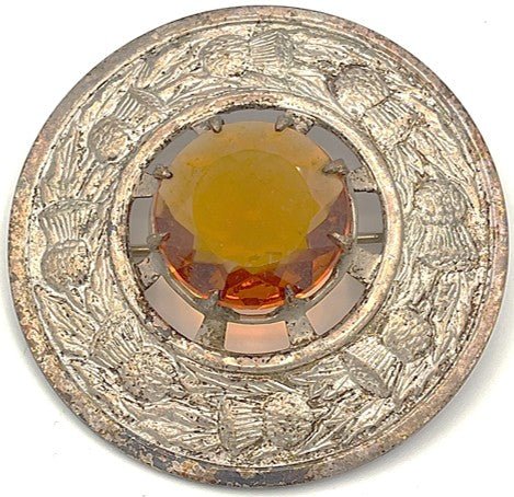 Man's Plaid Brooch - Topaz