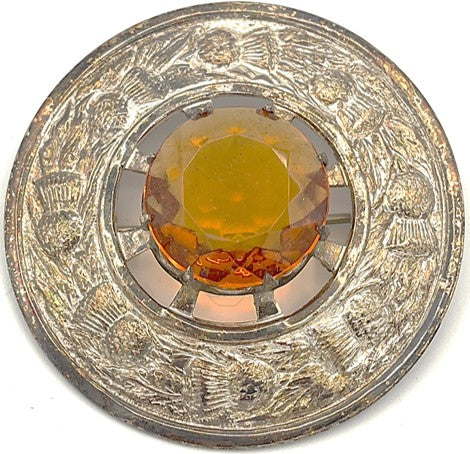 Man's Plaid Brooch - Topaz