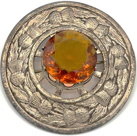 Man's Plaid Brooch - Topaz