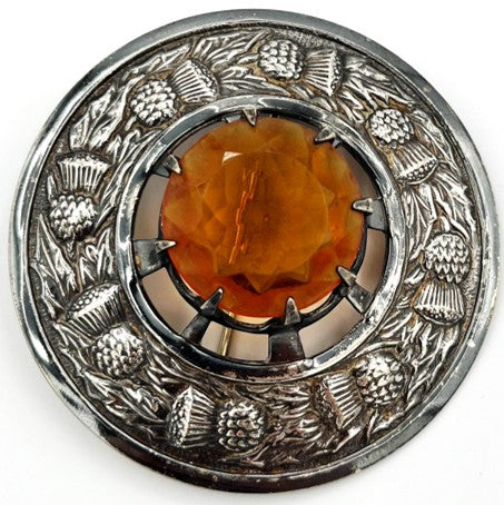 Man's Plaid Brooch - Topaz