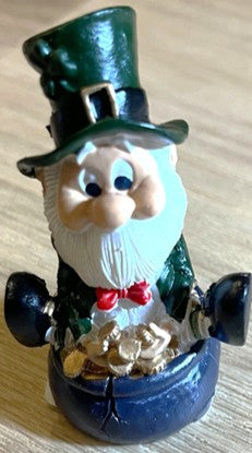 Leprechaun on Pot O' Gold Figurine