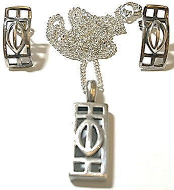 Pendant & Earrings Set - Charles Rennie MacKintosh