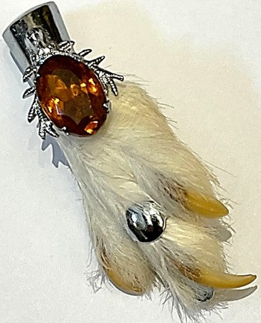Brooch - Grouse Claw with Faux Topaz Stone