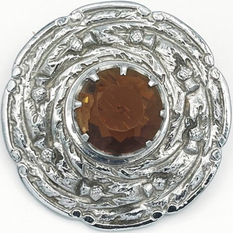 Man's Plaid Brooch - Topaz