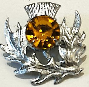 Brooch - Thistle with Faux Topaz