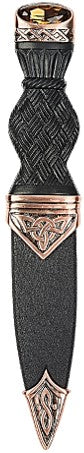 Matt Copper Finish Sgian Dubh - Stone Top