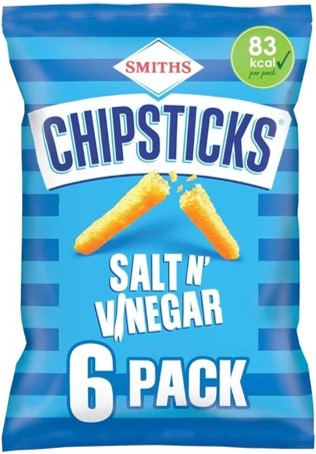 Smiths Chipsticks Salt N' Vinegar 6 Pack - Past Best Before