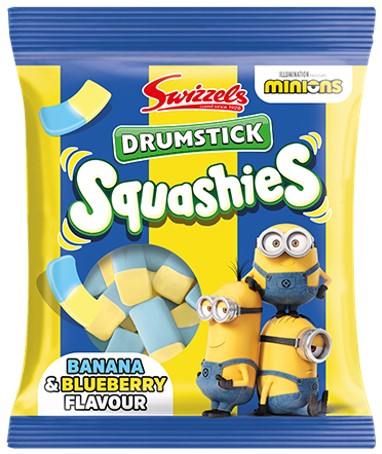 Swizzels Drumstick Squashies - Minions Banana & Blueberry Flavour