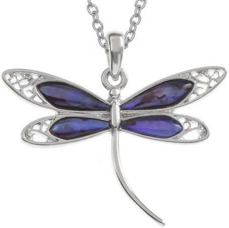 Pendant - Dragonfly Purple Paua Shell
