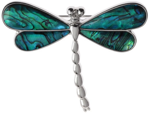 Brooch - Blue Dragonfly Outlander Inspired Paua Shell