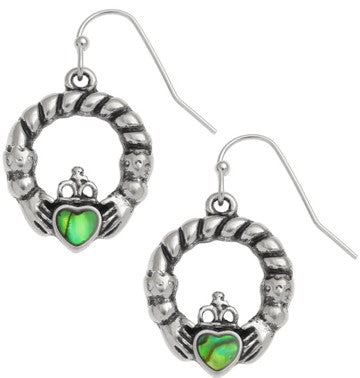 Earrings - Claddagh Paua Shell