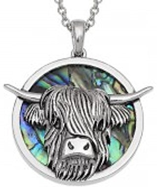 Pendant - Highland Cow Paua Shell