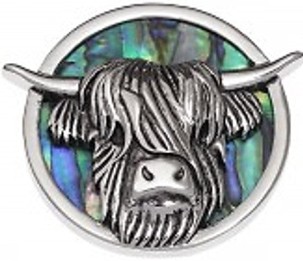 Brooch - Highland Cow Paua Shell