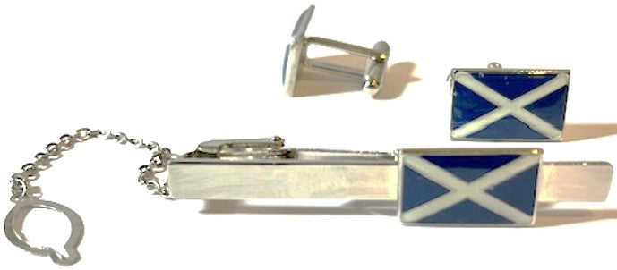 Cuff Links & Tie Bar - Saltire Scotland
