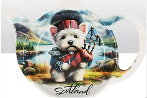 Scotland Piper Westie Tea Bag Holder