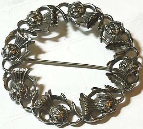 Brooch - Pewter with Thistles