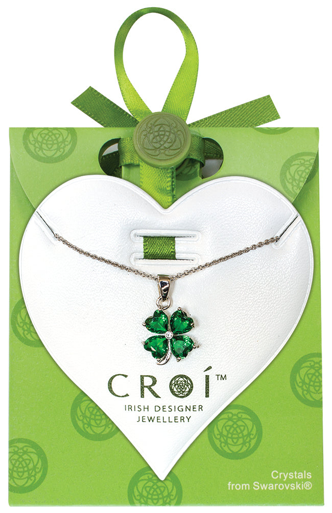 Four Leaf Clover Swarovski Crystal Pendant