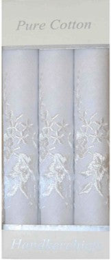 Handkerchiefs - Ladies Plain Embroidered