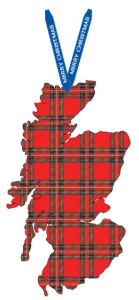 Tartan Scotland Map Ornament