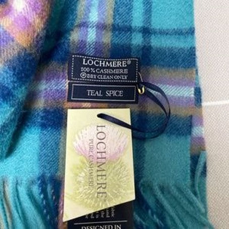 Scarf - 100% Cashmere Teal Spice