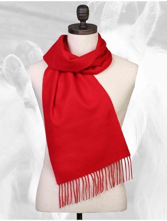 Scarf - 100% Cashmere Solid Red