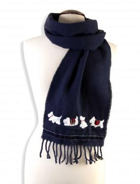 Scarf - Blue Westies Aplique