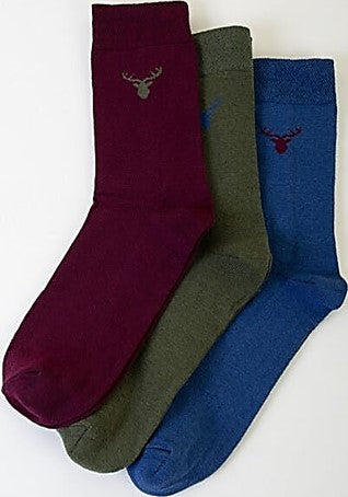 Men's Plain Stag Socks 3 Pack