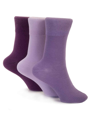 Socks - Ladies 3 Pack Lilac