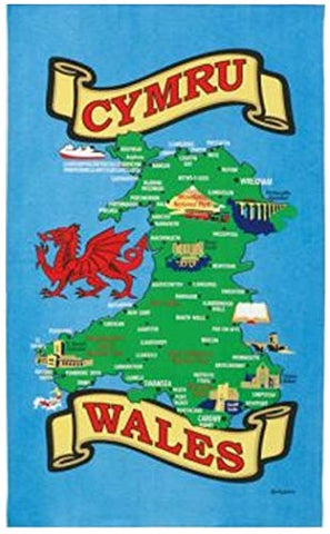Tea Towel - Map of Wales
