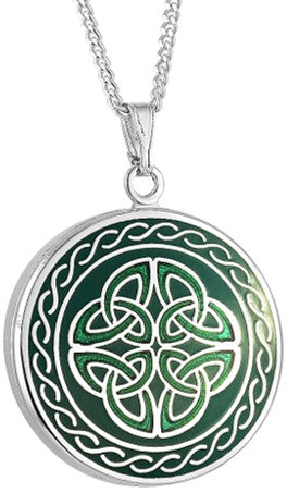 Pendant - Book of Kells Four Trinity Knots - Green