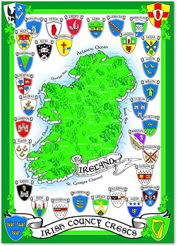 Tea Towel - Counties Of Ireland