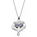 Caitlin Purple Enamel Twinned Thistle Pendant