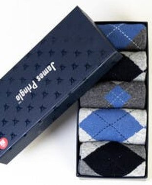 Men's Argyll Pattern Socks 5 Pack