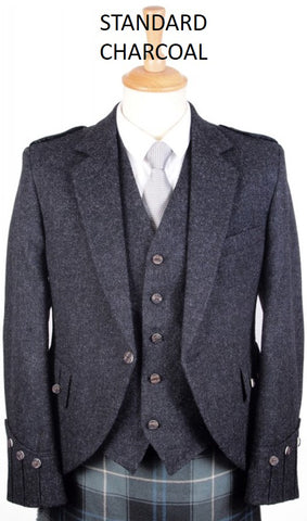 Argyll Tweed Jacket & 5-Button Vest - Charcoals & Greys